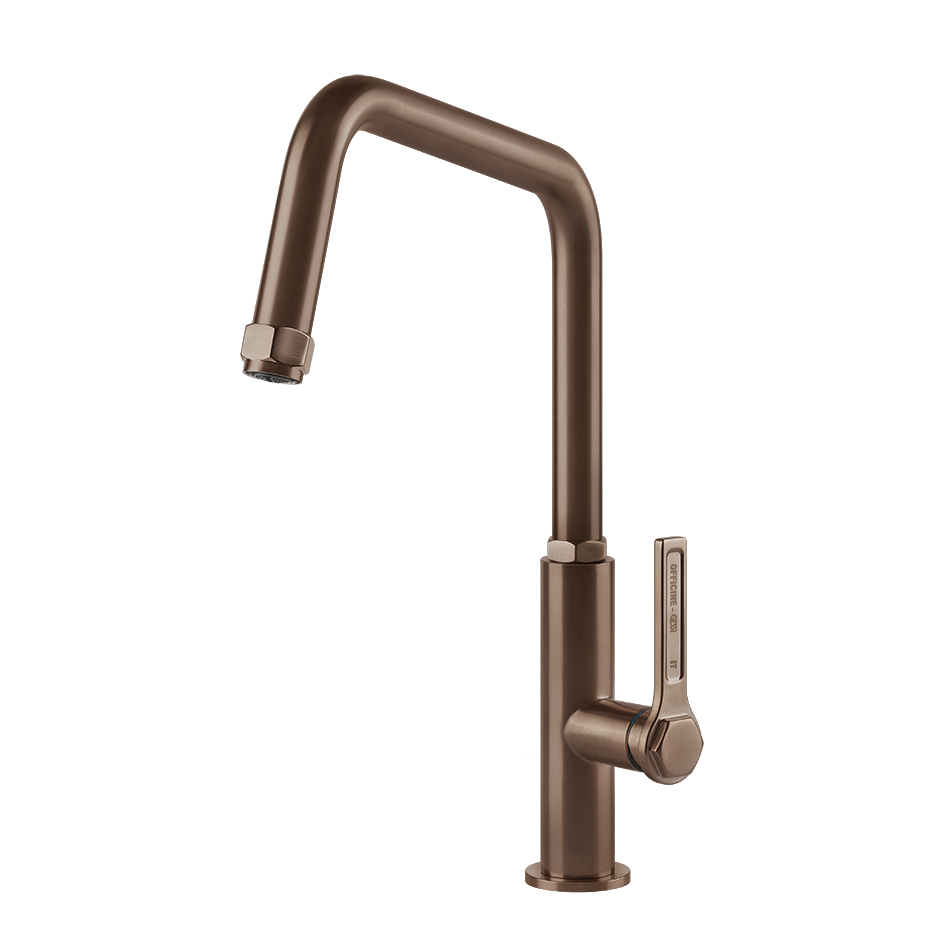 Gessi Officine Gessi keukenmengkraan met U-uitloop Geborsteld Koper