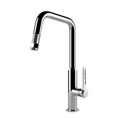 Gessi Officine Gessi keukenmengkraan met U-uitloop en uittrekbare handdouche Chroom
