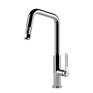 Gessi Officine Gessi keukenmengkraan met U-uitloop en uittrekbare handdouche Chroom