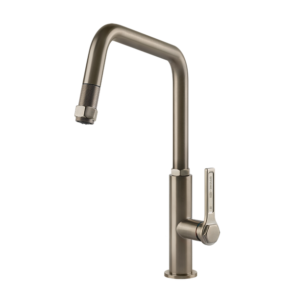 Gessi Officine Gessi keukenmengkraan met U-uitloop en uittrekbare handdouche Finox