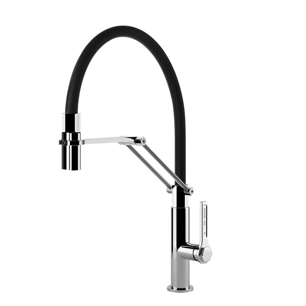 Gessi Officine Gessi semi-professionele keukenmengkraan met uittrekbare 2-straals handdouche Chroom