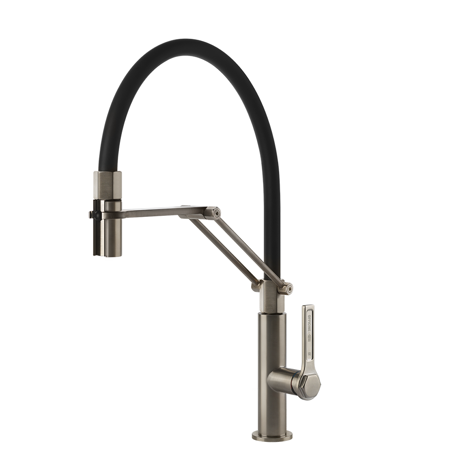 Gessi Officine Gessi semi-professionele keukenmengkraan met uittrekbare 2-straals handdouche Finox