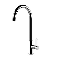 Gessi Helium keukenmengkraan met gebogen uitloop Chroom