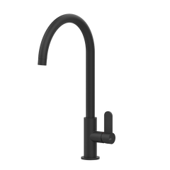 Gessi Helium keukenmengkraan met gebogen uitloop Mat Zwart