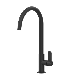 Gessi Helium keukenmengkraan met gebogen uitloop Mat Zwart