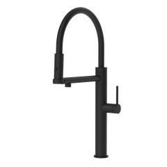 Gessi 316 semi-professionele keukenmengkraan met uittrekbare 2-straals handdouche Mat Zwart