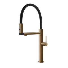 Gessi 316 semi-professionele keukenmengkraan met uittrekbare 2-straals handdouche Warm Brons Geborsteld