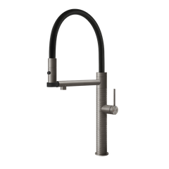Gessi 316 Meccanica semi-professionele keukenmengkraan met uittrekbare 2-straals handdouche Staal Geborsteld