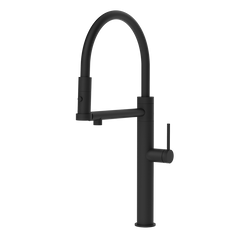 Gessi 316 Cesello semi-professionele keukenmengkraan met uittrekbare 2-straals handdouche Mat Zwart