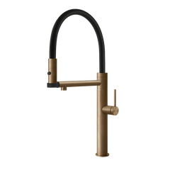 Gessi 316 Cesello semi-professionele keukenmengkraan met uittrekbare 2-straals handdouche Warm Brons Geborsteld
