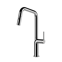 Gessi Stelo keukenmengkraan met U-uitloop en uittrekbare 2-straals handdouche (385 mm hoog) Chroom