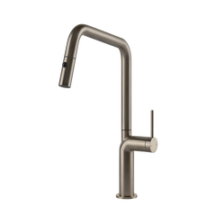 Gessi Stelo keukenmengkraan met U-uitloop en uittrekbare 2-straals handdouche (385 mm hoog) Finox