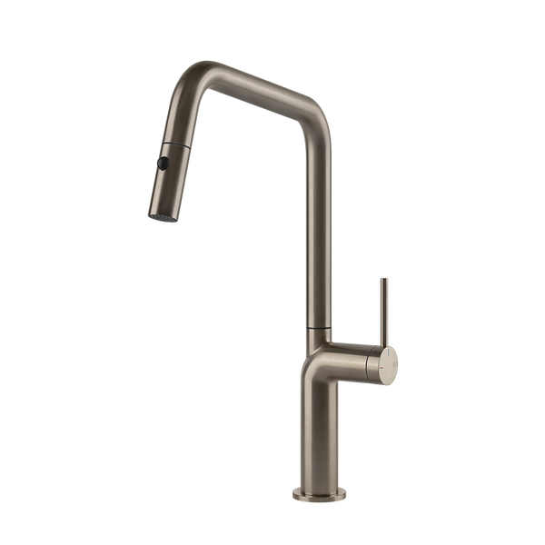 Gessi Stelo keukenmengkraan met U-uitloop en uittrekbare 2-straals handdouche (385 mm hoog) Finox