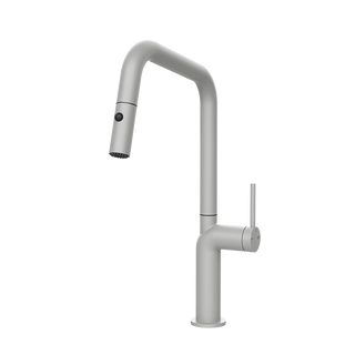 Gessi Stelo keukenmengkraan met U-uitloop en uittrekbare 2-straals handdouche (385 mm hoog) Mat Wit