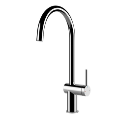 Gessi Inedito keukenmengkraan met gebogen uitloop Chroom