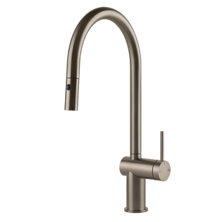 Gessi Inedito keukenmengkraan met gebogen uitloop en uittrekbare 2-straals handdouche Finox