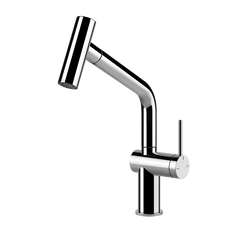 Gessi Inedito keukenmengkraan met U-uitloop en uittrekbare 2-straals handdouche Chroom