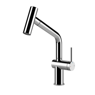 Gessi Inedito keukenmengkraan met U-uitloop en uittrekbare 2-straals handdouche Chroom