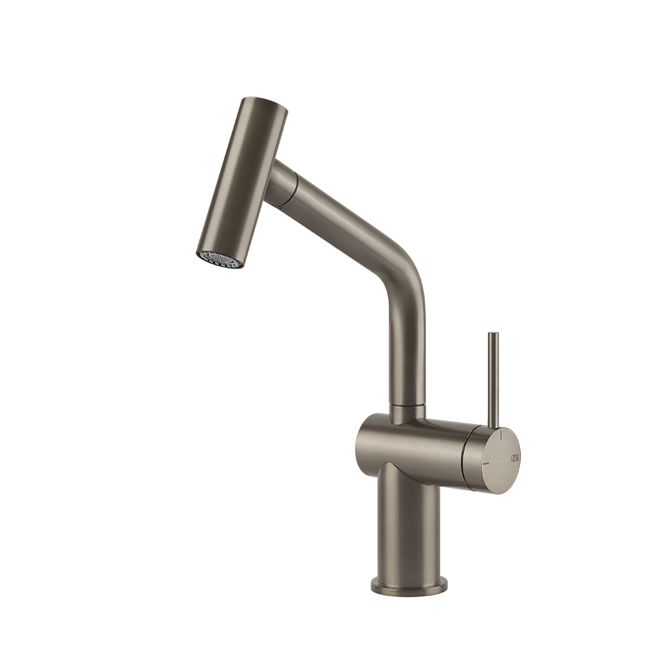 Gessi Inedito keukenmengkraan met U-uitloop en uittrekbare 2-straals handdouche Finox