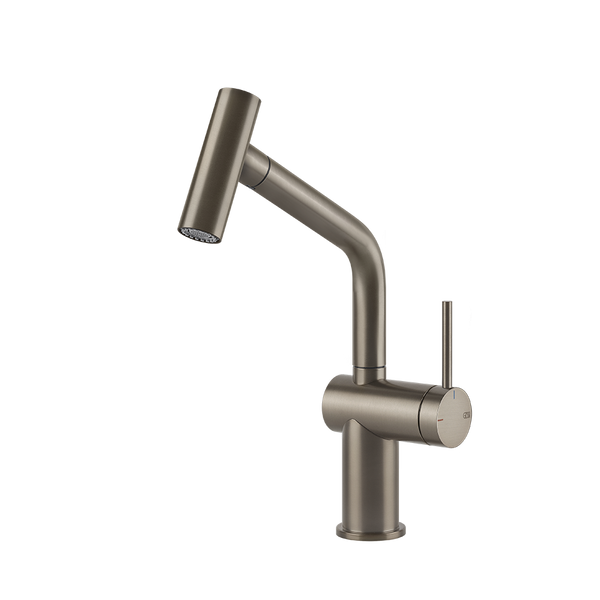 Gessi Inedito keukenmengkraan met U-uitloop en uittrekbare 2-straals handdouche Finox