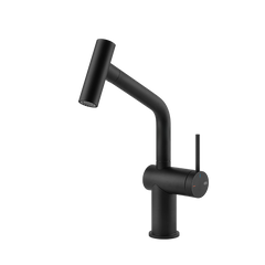 Gessi Inedito keukenmengkraan met U-uitloop en uittrekbare 2-straals handdouche Mat Zwart