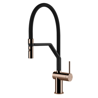 Gessi Inedito semi-professionele keukenmengkraan met uittrekbare 2-straals handdouche Koper