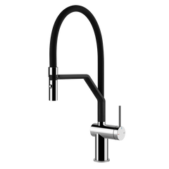 Gessi Inedito semi-professionele keukenmengkraan met uittrekbare 2-straals handdouche Chroom