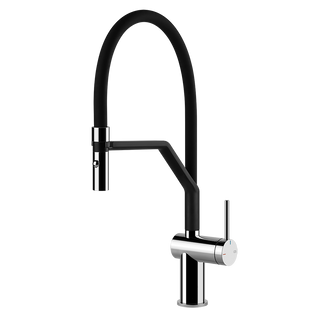Gessi Inedito semi-professionele keukenmengkraan met uittrekbare 2-straals handdouche Chroom