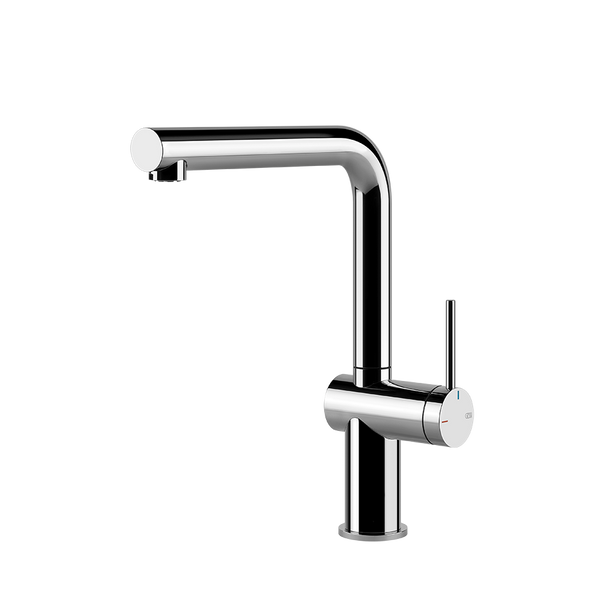 Gessi Inedito keukenmengkraan met L-uitloop (296 mm hoog) Chroom