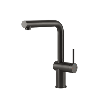 Gessi Inedito keukenmengkraan met L-uitloop (296 mm hoog) Zwart Metaal Geborsteld