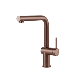 Gessi Inedito keukenmengkraan met L-uitloop (296 mm hoog) Geborsteld Koper