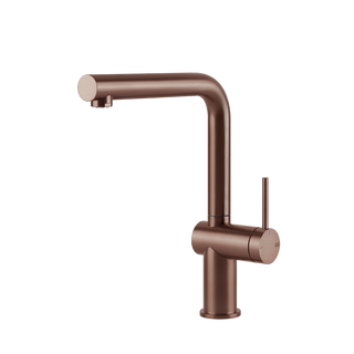 Gessi Inedito keukenmengkraan met L-uitloop (296 mm hoog) Geborsteld Koper
