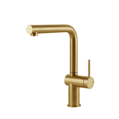 Gessi Inedito keukenmengkraan met L-uitloop (296 mm hoog) Geborsteld Goud