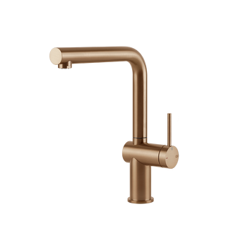 Gessi Inedito keukenmengkraan met L-uitloop (296 mm hoog) Warm Brons Geborsteld