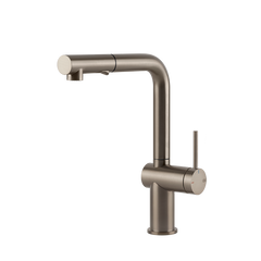 Gessi Inedito keukenmengkraan met L-uitloop en uittrekbare 2-straals handdouche (293 mm hoog) Finox