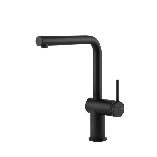 Gessi Inedito keukenmengkraan met L-uitloop (298 mm hoog) Mat Zwart