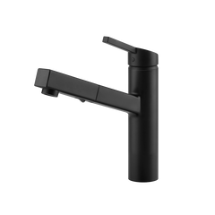 Gessi Thalium keukenmengkraan met uittrekbare 2-straals handdouche (251 mm hoog) Mat Zwart