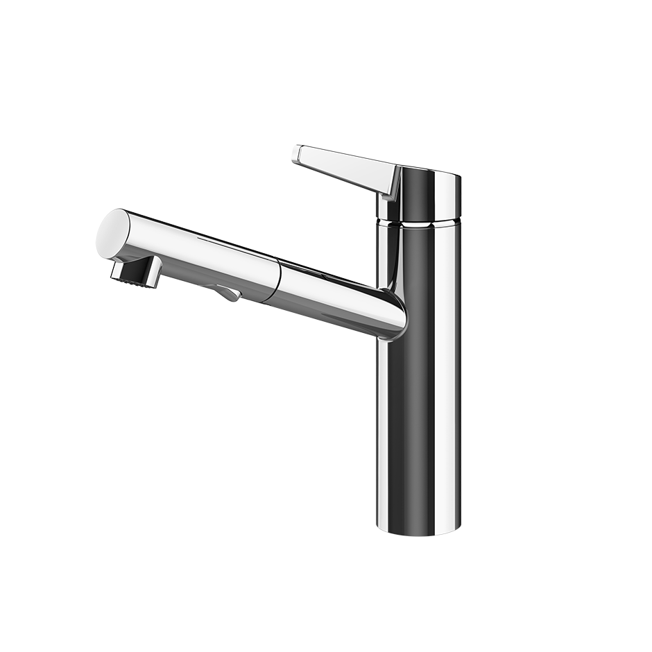 Gessi Thalium keukenmengkraan met uittrekbare 2-straals handdouche (248 mm hoog) Chroom