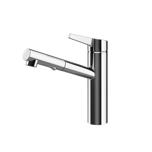 Gessi Thalium keukenmengkraan met uittrekbare 2-straals handdouche (248 mm hoog) Chroom