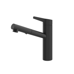 Gessi Thalium keukenmengkraan met uittrekbare 2-straals handdouche (248 mm hoog) Mat Zwart