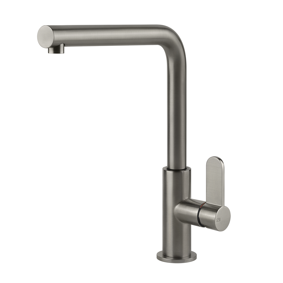Gessi Acciaio keukenmengkraan met L-uitloop Staal Geborsteld
