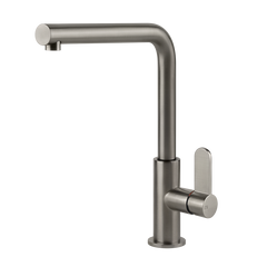 Gessi Acciaio keukenmengkraan met L-uitloop Staal Geborsteld