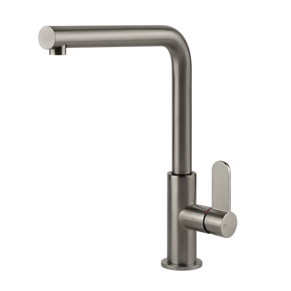 Gessi Acciaio keukenmengkraan met L-uitloop Staal Geborsteld