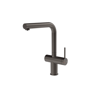 Gessi Inedito filterwaterkraan met L-uitloop Zwart Metaal Geborsteld