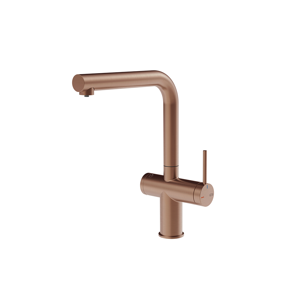 Gessi Inedito filterwaterkraan met L-uitloop Geborsteld Koper