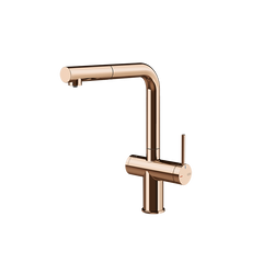 Gessi Inedito filterwaterkraan met L-uitloop en uittrekbare handdouche Koper