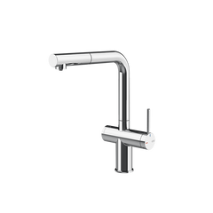 Gessi Inedito filterwaterkraan met L-uitloop en uittrekbare handdouche Chroom