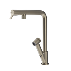 Gessi Fisso keukenmengkraan met L-uitloop en uittrekbare 2-straals handdouche Finox