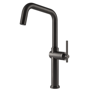 Gessi Habito keukenmengkraan met U-uitloop Zwart Metaal Geborsteld