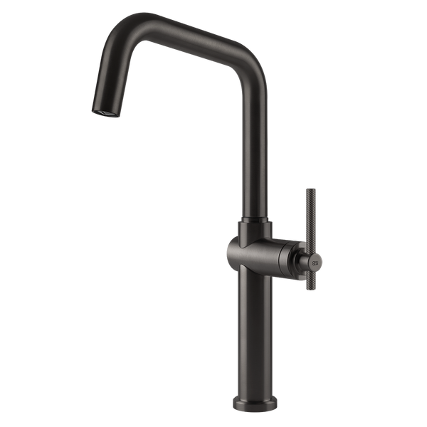 Gessi Habito keukenmengkraan met U-uitloop Zwart Metaal Geborsteld
